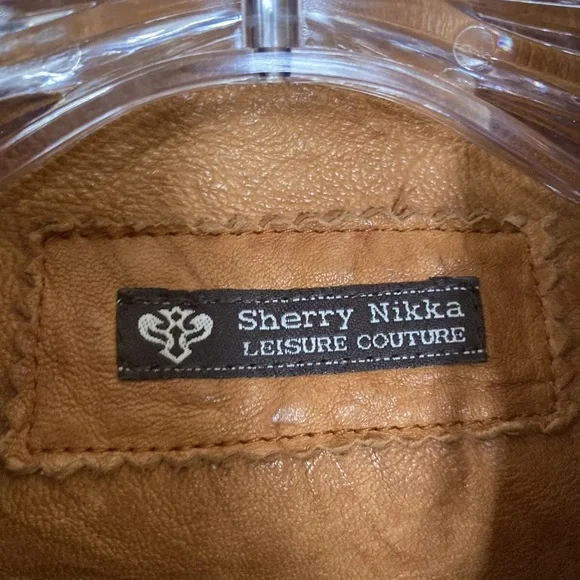 Women’s Sherry Nikka Leisure Couture brown leather trench coat size M - Picture 5 of 13